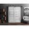 Sartodoors Sliding Closet Frosted Glass Barn Bypass Doors Grey 84x80 (2* 42x80) Solid Core Modern Interior QUADRO4088BBB-OAK-84 - alternate 1