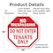 Signmission No Trespassing Do Not Enter Tenants, 18 Inch X 18 Inch, Plastic Sign OC-P-18-96 - alternate 4