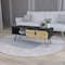 Homeroots 41" Black and Oak Wood and Metal Coffee Table With Drawer And Shelf 546434 - alternate 3