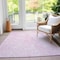 Homeroots 5' X 8' Pink And Ivory Geometric Washable Indoor Outdoor Area Rug 577578 - alternate 4