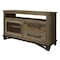 Homeroots 51" Brown Solid Wood Cabinet Enclosed Storage Distressed TV Stand 528720 - alternate 4