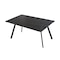 Homeroots 71" Black Sintered Stone and Steel Dining Table 543566 - alternate 1