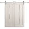 Sartodoors Modern Double Barn Door 48 x 80 inches, Ego 5014 Painted White Oak, 13FT Silver Rail Track Set, S EGO5014DB-S-PWO-48 - alternate 1