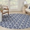 Homeroots 5' Blue Round Floral Indoor Outdoor Area Rug 572825 - alternate 2