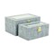 Homeroots Set of Two Blue Wood Metal And Fabric Box With Lid, 2PK 489363 - alternate 5