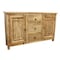 Homeroots 60in Natural Distressed Solid Wood Three Drawer Sideboard With Two Doors 606318 - alternate 3