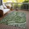 Homeroots 5' X 8' Olive Green Charcoal And Gray Floral Medallion Washable Indoor Outdoor Area Rug 603186 - alternate 3