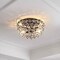 Jonathan Y Izzy 15.5" 2-Light Modern Glam Metal Dome LED Flush Mount w/Crystal Flower Accents, Oil Rubbed Bronze JYL9043C - alternate 4