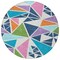 Homeroots 8' Dark Blue Green And Pink Round Geometric Washable Indoor Outdoor Area Rug 600410 - alternate 4