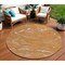 Homeroots 8' Copper Brown And Ivory Round Abstract Washable Indoor Outdoor Area Rug 601088 - alternate 1