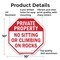 Signmission Private Property No Sitting or Clim, 10 Inch X 10 Inch, Aluminum Metal Signs OC-A-10-154 - alternate 2