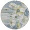 Homeroots 8' Denim Blue And Sky Blue Round Floral Washable Indoor Outdoor Area Rug 582748 - alternate 5