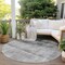Homeroots 8' Round Gray Round Ombre Washable Non Skid Indoor Outdoor Area Rug 563642 - alternate 4