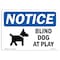 Signmission Blind Dog At Play With Symbol , 10 Inch X 7 Inch, Plastic Sign OS-NS-P-710-L-10366 - alternate 1