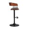Homeroots Black Faux Leather And Metal Swivel Adjustable Height Bar Chair 534462 - alternate 6