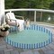Homeroots 8' Teal Blue And Aqua Round Striped Washable Indoor Outdoor Area Rug 597201 - alternate 4