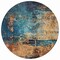 Homeroots 8' Teal Blue Black And Copper Round Abstract Washable Indoor Outdoor Area Rug 606076 - alternate 2