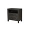 Homeroots 30" Black Solid Wood Distressed Carved Floral Two Drawer Nightstand 569585 - alternate 3