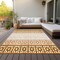 Homeroots 9' X 12' Orange Beige And Ivory Geometric Washable Indoor Outdoor Area Rug 613865 - alternate 7