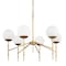 Homeroots Gold Sputnik Six Light Frosted Metal and Glass Dimmable Chandelier With White Shades 611359 - alternate 2