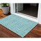 Homeroots 3' X 5' Teal Blue And Ivory Geometric Washable Indoor Outdoor Area Rug 583390 - alternate 1