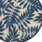 Homeroots 4' Navy Blue And Ivory Round Botanical Leaves Indoor Outdoor Area Rug 546638 - alternate 6
