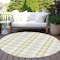 Homeroots 8' Yellow And Gray Round Plaid Washable Indoor Outdoor Area Rug 601376 - alternate 4