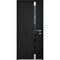Vdomdoors Steel Door Cynex 6777 Black Stainless Inserts Single Modern Painted-W32xH80-Left Inswing CYNEX6777EXD-BLK-W32 x H80-Left-hand Inswing - alternate 1