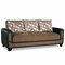 Homeroots 90" Brown Chenille Convertible Futon Sleeper Sofa And Toss Pillows With Storage 607211 - alternate 3