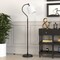 Homeroots 57" Black Arched Floor Lamp With White Frosted Glass Drum Shade 523454 - alternate 5