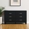 Homeroots 58" Black Wood Six Drawer Double Dresser 564679 - alternate 1