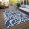 Homeroots 10' X 14' Navy Blue And Ivory Damask Washable Indoor Outdoor Area Rug 614448 - alternate 3