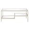 Homeroots 45" Silver Glass And Steel Coffee Table With Two Shelves 523330 - alternate 2