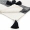 Homeroots 50" X 60" Blue and White Woven Cotton Striped Throw Blanket with Tassels 516508 - alternate 4