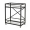 Homeroots Black Steel And Glass Rolling Bar Cart 530451 - alternate 4