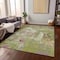 Homeroots 5' X 8' Lime Green Ivory And Pink Abstract Washable Indoor Outdoor Area Rug 596873 - alternate 5