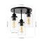Jonathan Y Jonah 12" 3-Light Bohemian Farmhouse Iron/Seeded Glass LED Semi Flush Mount, Black/Clear JYL7556A - alternate 3
