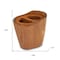 Homeroots Natural Brown Solid Teak Oval Toothbrush Holder 475839 - alternate 2