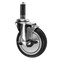 Service Caster 5'' SS Black Poly Swivel 3/4'' Expanding Stem Caster with Brake SCC-SSEX20S514-PPUB-BLK-TLB-34 - alternate 1