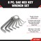 Performance Tool 8-Pc Sae Hex Key Wrench Set Hex Key Set, W1109C W1109C - alternate 2