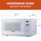 Commercial Chef 1.4 Cu.Ft. Countertop Microwave Oven - 1100 Watts, Small Compact Size, 10 Power Levels, White CHM14110W6C - alternate 3