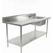 Amgood 30 in. x 72 in. Stainless Steel Work Table with Built-in Right Prep Sink and Faucet AMG WTWTPS-3072-R-F-Z - alternate 1