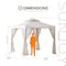 Sunjoy 8 ft x 8 ft Patio Gazebo, Modern 2-Tier Steel Frame Soft Top Gazebo with Netting - Beige & White A101003612 - alternate 7