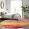 Homeroots 8' Blush And Pink Round Striped Washable Indoor Outdoor Area Rug 610873 - alternate 6