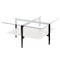 Homeroots 32" White And Black Glass And Steel Square Coffee Table With Shelf 521988 - alternate 4