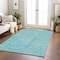 Homeroots 5' X 8' Turquoise And Ivory Geometric Washable Indoor Outdoor Area Rug 600865 - alternate 4