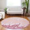 Homeroots 8' Blush And Pink Round Abstract Washable Indoor Outdoor Area Rug 613622 - alternate 3