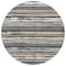 Homeroots 8' Charcoal Beige And Brown Round Striped Washable Indoor Outdoor Area Rug 598874 - alternate 3