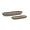 Homeroots Set of Two Natural Brown Oval Solid Wood Serving Trays 516307 - alternate 1