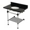Kingston Brass 36-Inch Black Granite Console Sink with Acrylic Legs and Shelf, 8-Inch, 3-Hole KVPK36KAB5 - alternate 1